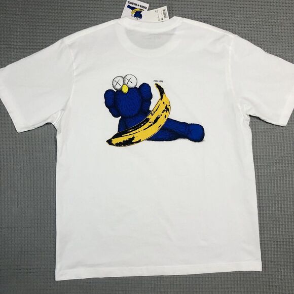 UNIQLO x KAWS Warhol Shirt Men XL|L White Andy Warhol Banana Collab Art 471321 - Picture 1 of 12